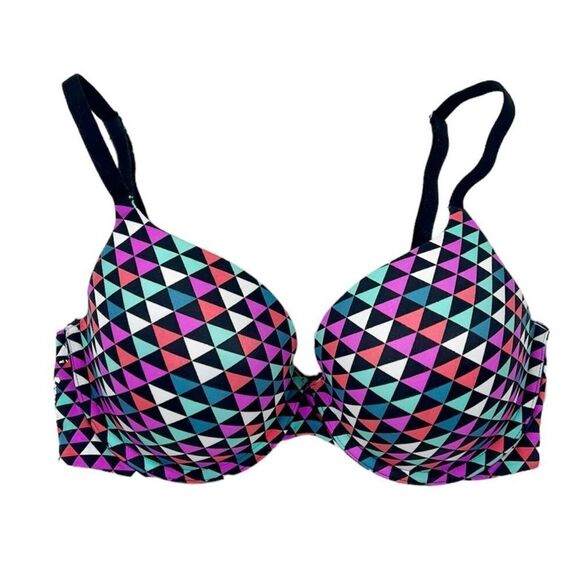 Victoria’s Secret PINK Multi Triangle T-Shirt Bra 32DD - Picture 1 of 5